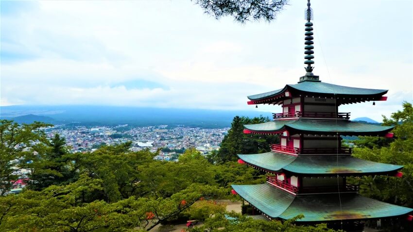 The view of Mount Fuji