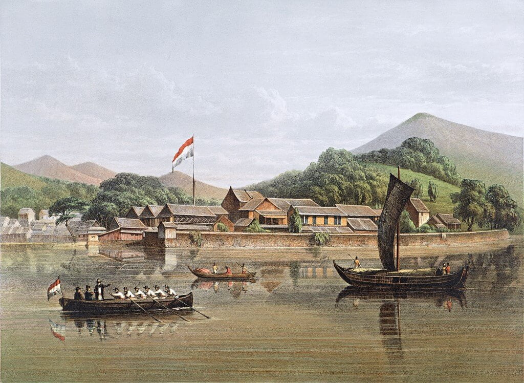 Painting of Dejima in Nagasaki