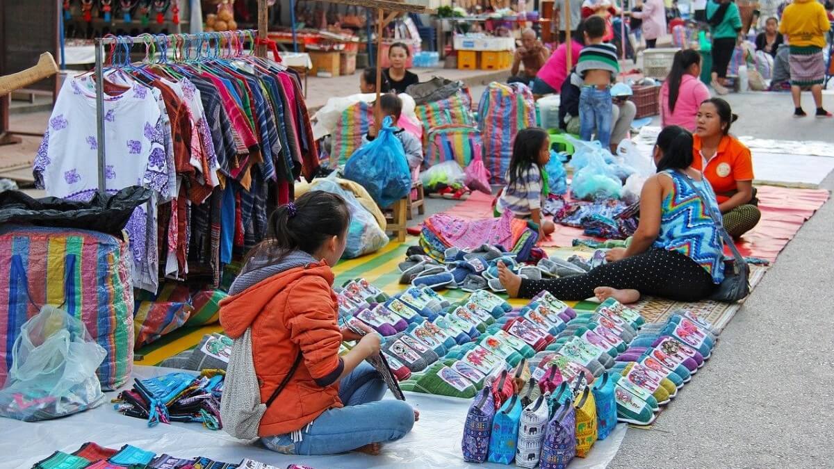 The market of Luang Prabang, Laos
