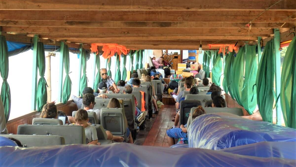 Interior of the boat from Luang Prabang, Laos.