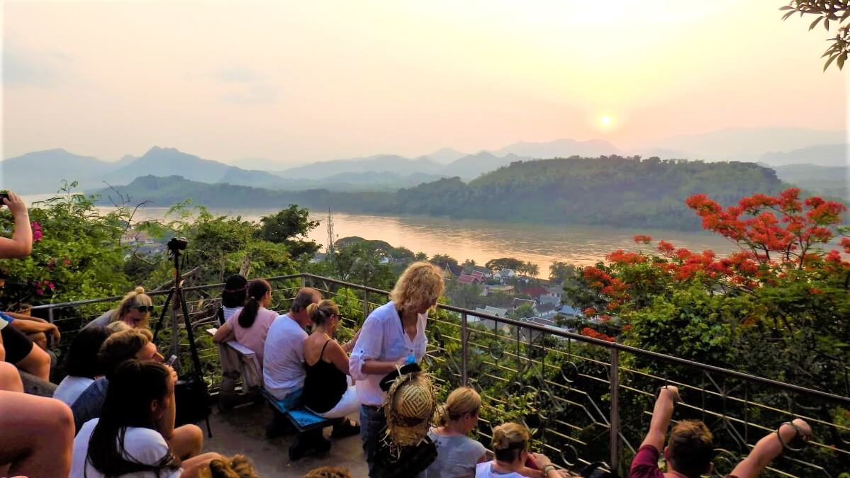 Sunset at Phu Si Hill in Laos