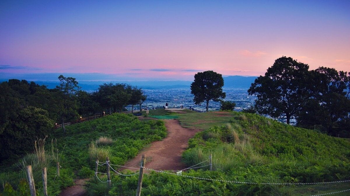Wakakusa Park in Nara, Japan