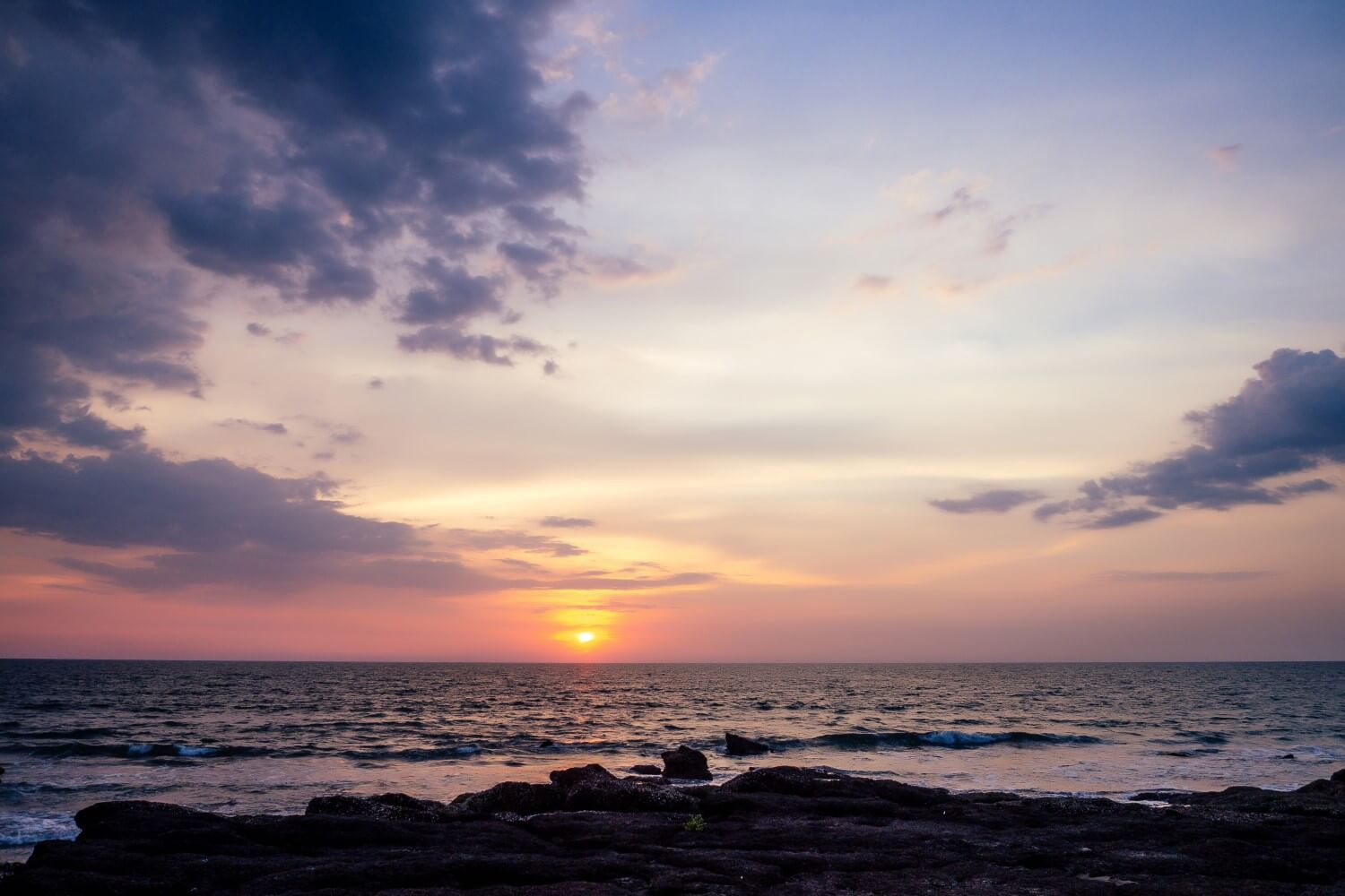 The sunset at Ashvem Beach