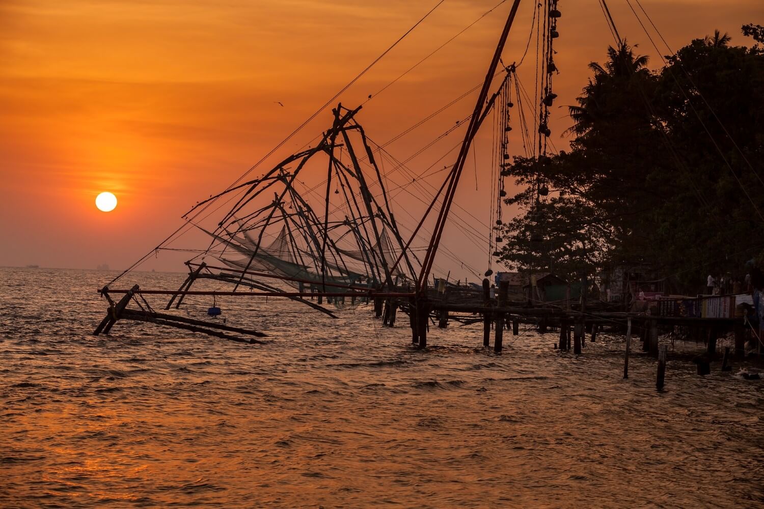 Fishermen along the coast of Kochi, India