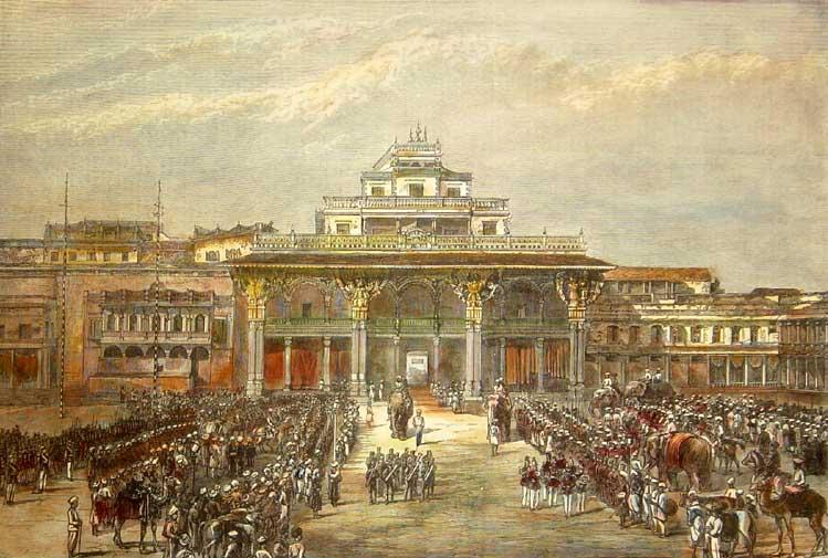 Image of the Mysore palace from 1881