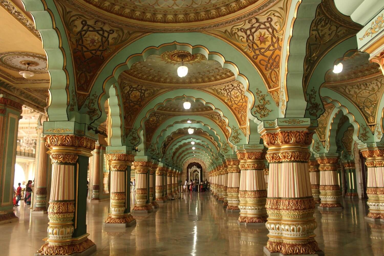 Interior of Mysore palace in Karnataka, India