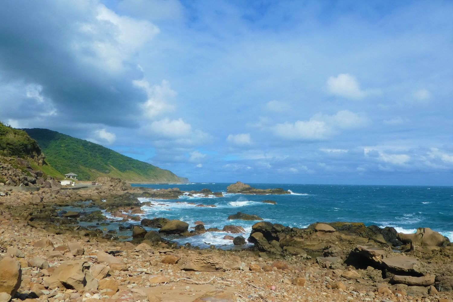 The coast of Jialeshuei, Taiwan