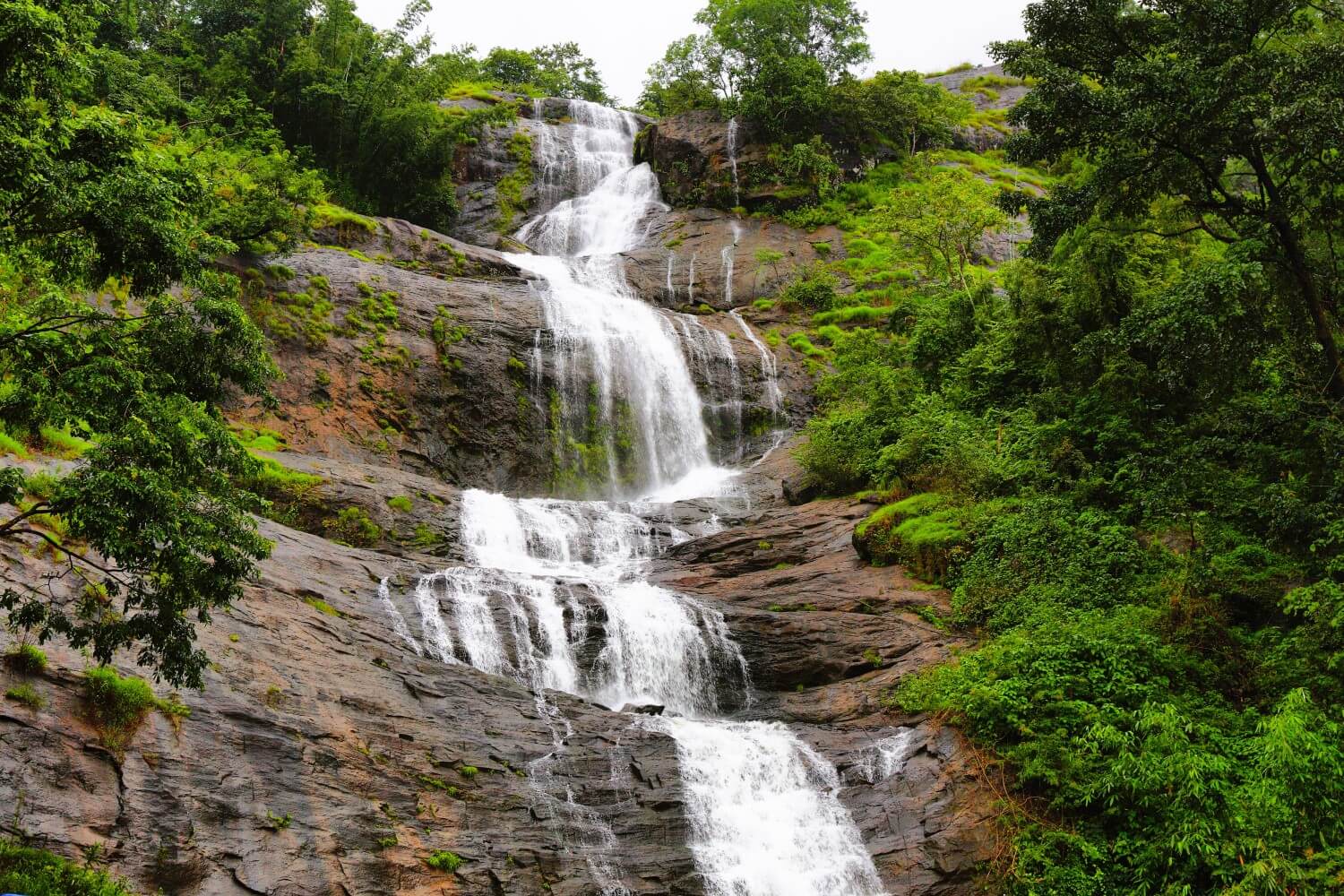 The Cheeyappara waterfall in Kerala, India