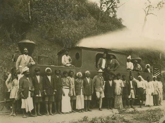 The Kundala Valley Railway around 1920 in Munnar, India