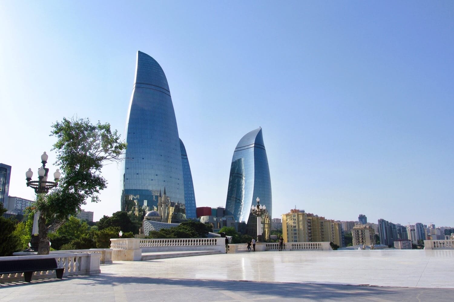 The Flame Towers in Baku, Azerbaijan